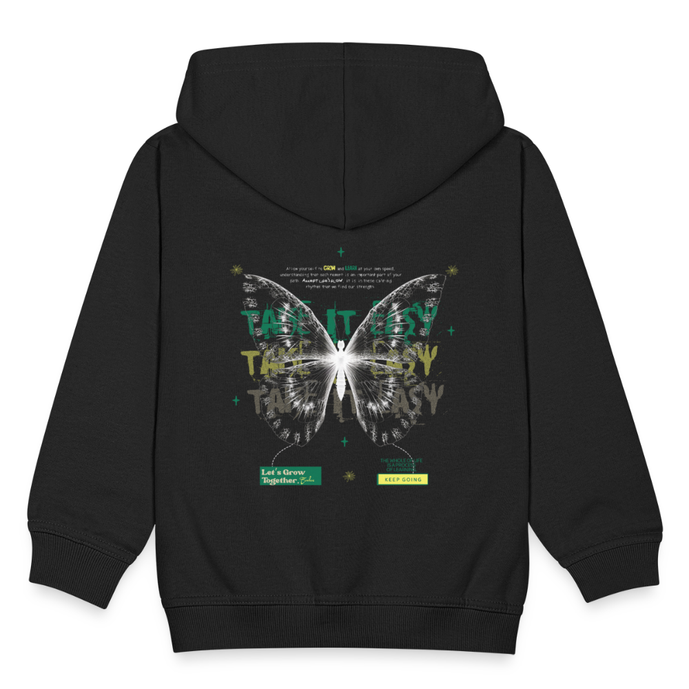 Hesinkar, Schmetterling, 1st | Kinder Zip Hoodie - Schwarz