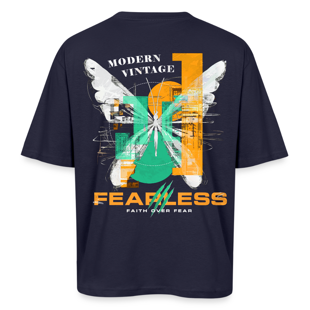 Azazîl, Schmetterling, 1st | Breezy, Oversized Unisex T-Shirt - Navy