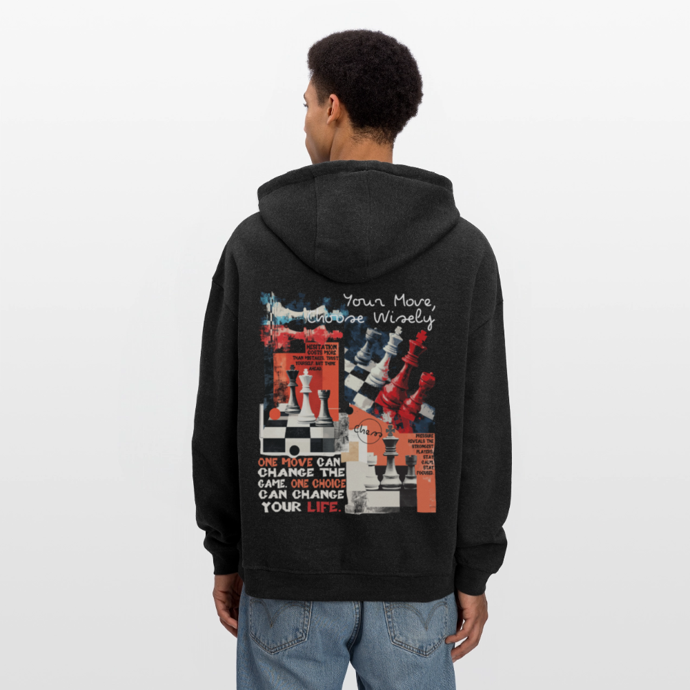 Heraa, Schach, 1st | Freshhood, Oversized Unisex Hoodie - Anthrazit