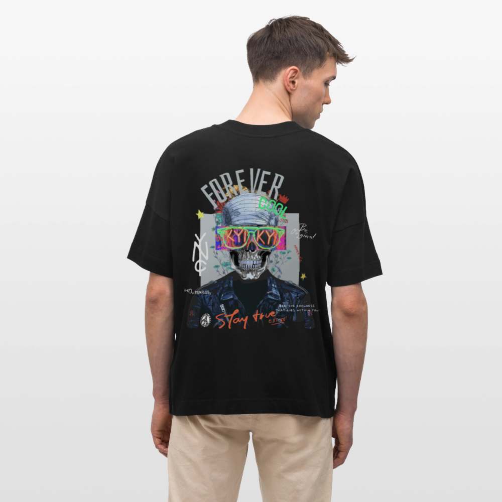 Fenriswolf, Totenkopf, 1st | Blaster, Oversize Bio T-Shirt, Unisex - Schwarz