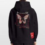 Xurmus, Schmetterling, 1st | Heavyweight Oversized Bio Hoodie, Unisex - SOLID BLACK