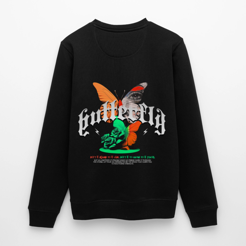 Noşîrêwan, Schmetterling, 1st | Roller, Unisex Bio-Sweatshirt - Schwarz