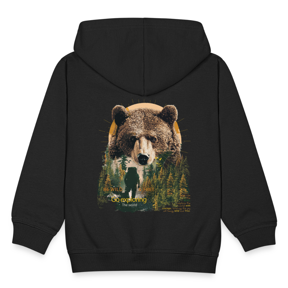 Ghadab, Bär, 1st | Kinder Zip Hoodie - Schwarz