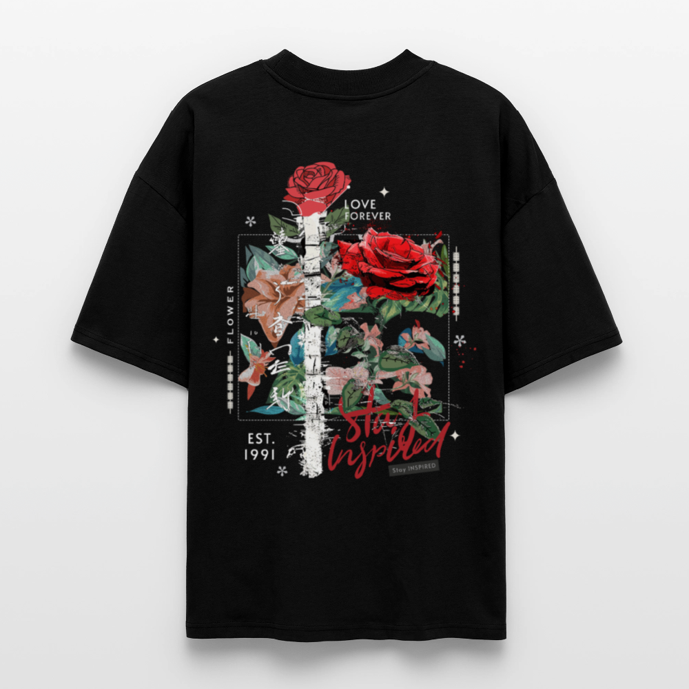 Loreley, Rose, 1st | Blaster, Oversize Bio T-Shirt, Unisex - Schwarz