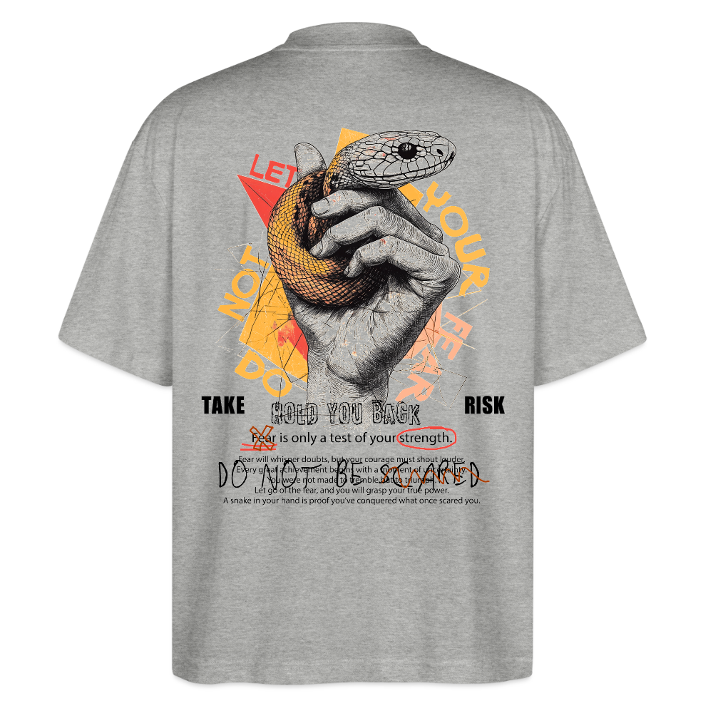 Eldamar, Schlange, 1st | Blaster, Oversize Bio T-Shirt, Unisex - Grau meliert