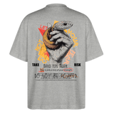 Eldamar, Schlange, 1st | Blaster, Oversize Bio T-Shirt, Unisex - Grau meliert