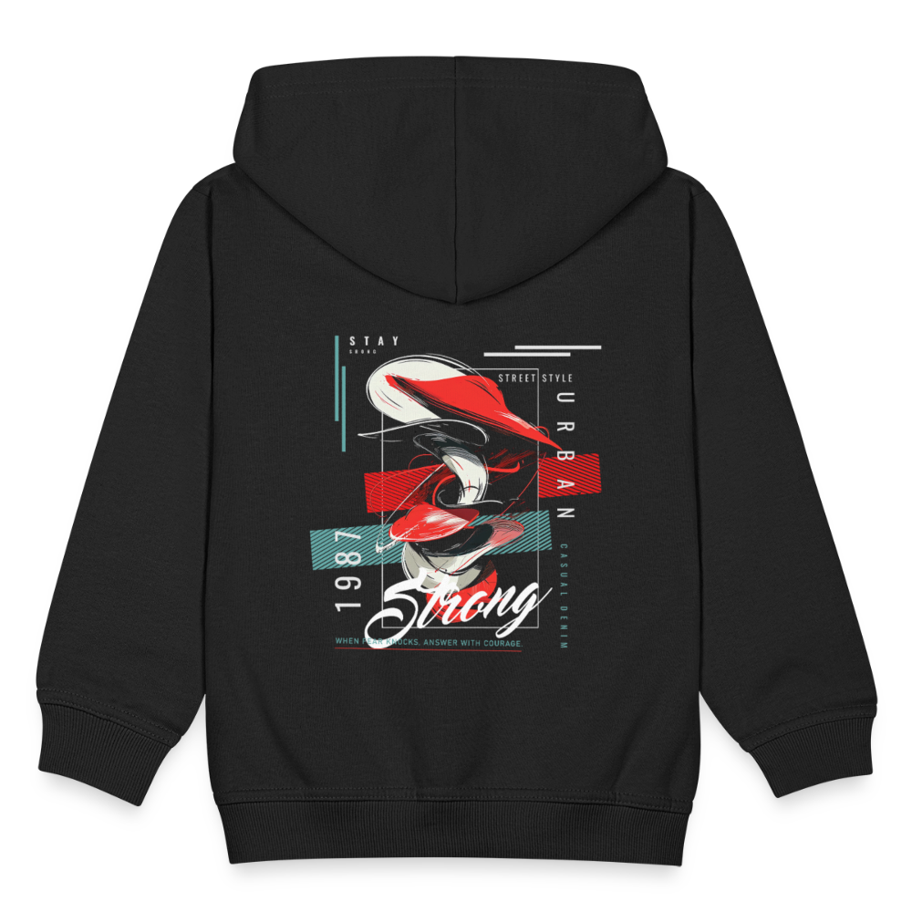 Guanyin, Muschel, 1st | Kinder Zip Hoodie - Schwarz