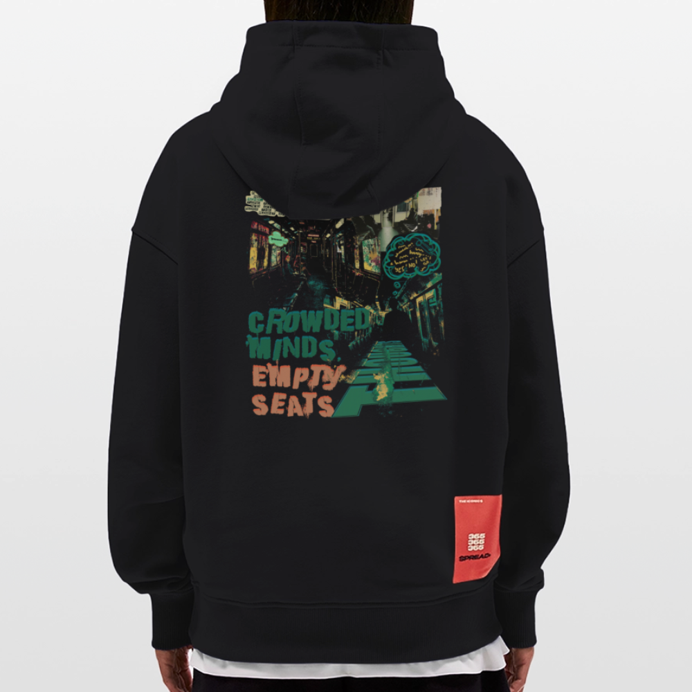 Gaian, U-Bahn, 1st | Heavyweight Oversized Bio Hoodie, Unisex - SOLID BLACK