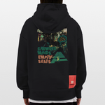 Gaian, U-Bahn, 1st | Heavyweight Oversized Bio Hoodie, Unisex - SOLID BLACK