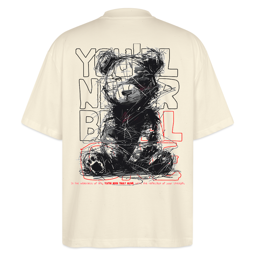 Astravor, Bär, 1st | Blaster, Oversize Bio T-Shirt, Unisex - Weißgrau