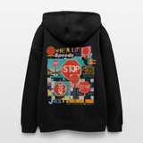 Solvarion, Stopp, 1st | Freshhood, Oversized Unisex Hoodie - Schwarz