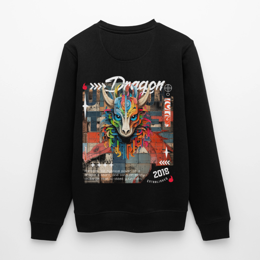 Nezha, Drache, 1st | Roller, Unisex Bio-Sweatshirt - Schwarz