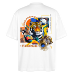 Kepleris, Tiger, 1st | Blaster, Oversize Bio T-Shirt, Unisex - Weiß
