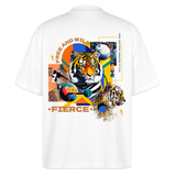 Kepleris, Tiger, 1st | Blaster, Oversize Bio T-Shirt, Unisex - Weiß