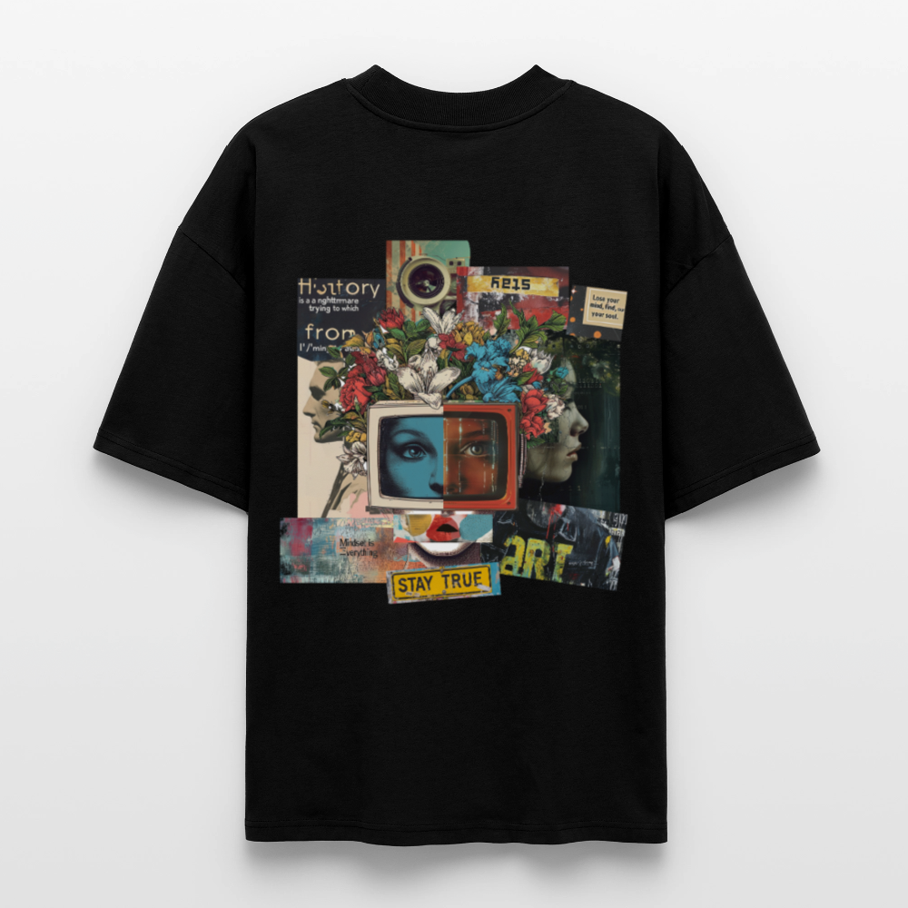 Baranê, Fernseher, 1st | Blaster, Oversize Bio T-Shirt, Unisex - Schwarz