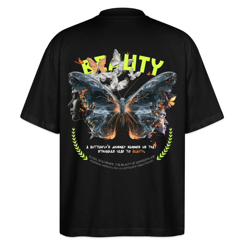 Harith, Schmetterling, 1st | Blaster, Oversize Bio T-Shirt, Unisex - Schwarz