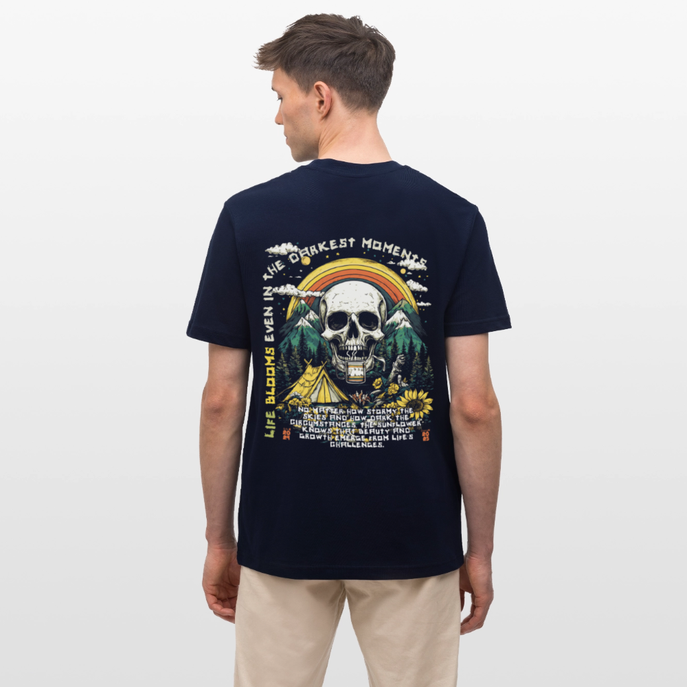 Panian, Berge, 1st | Essential, Relaxed Fit Unisex Bio T-Shirt - Navy