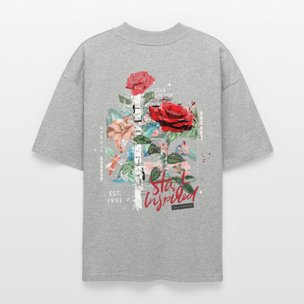 Loreley, Rose, 1st | Blaster, Oversize Bio T-Shirt, Unisex - Grau meliert