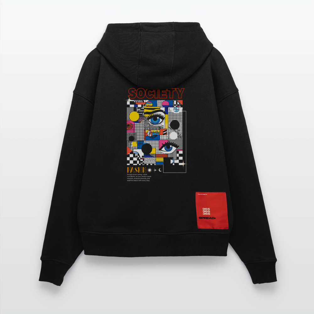 Shennong, Augen, 1st | Heavyweight Oversized Bio Hoodie, Unisex - SOLID BLACK