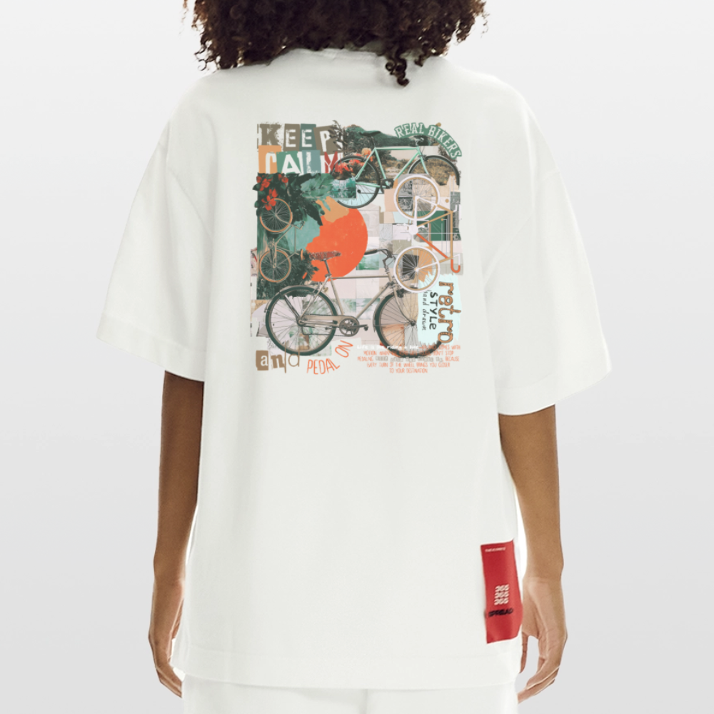 Eldrathis, Fahrrad, 1st | Heve, Heavyweight Oversized Bio T-Shirt, Unisex - OFF WHITE
