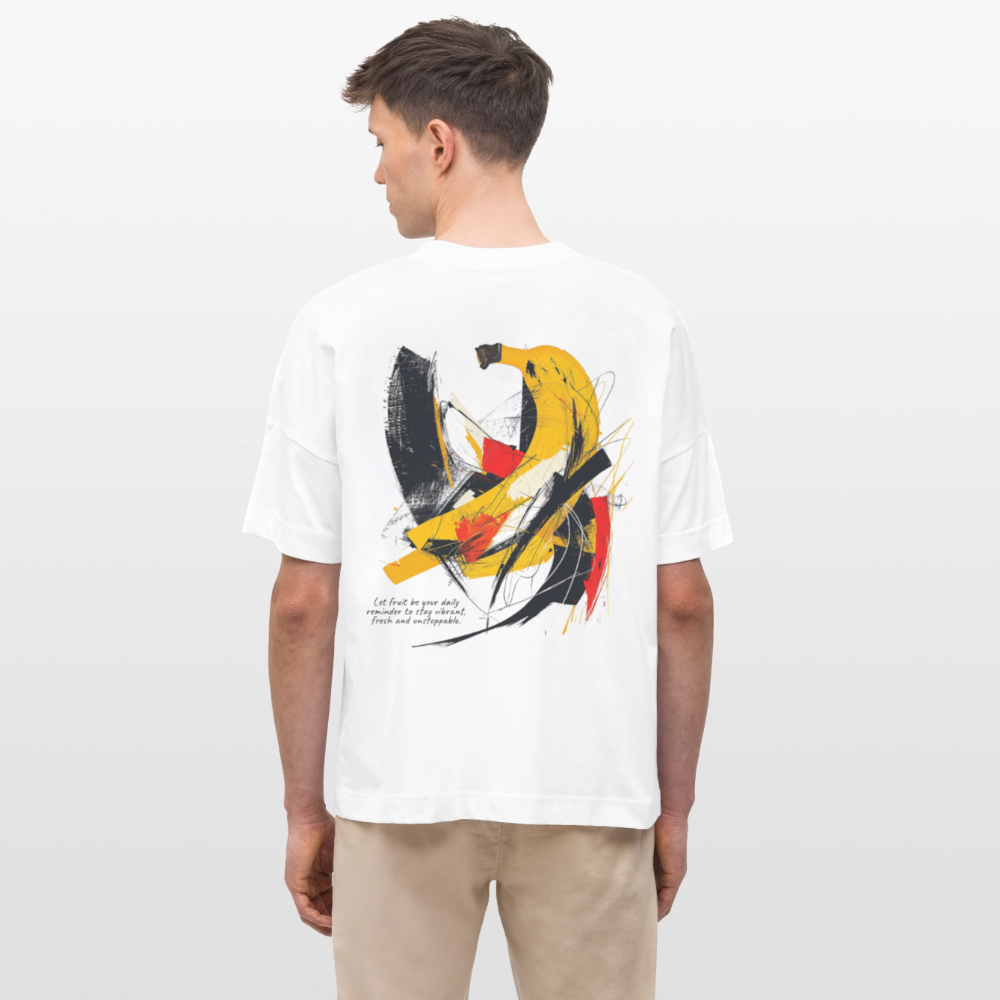 Vegaon, Banane, 1st | Blaster, Oversize Bio T-Shirt, Unisex - Weiß