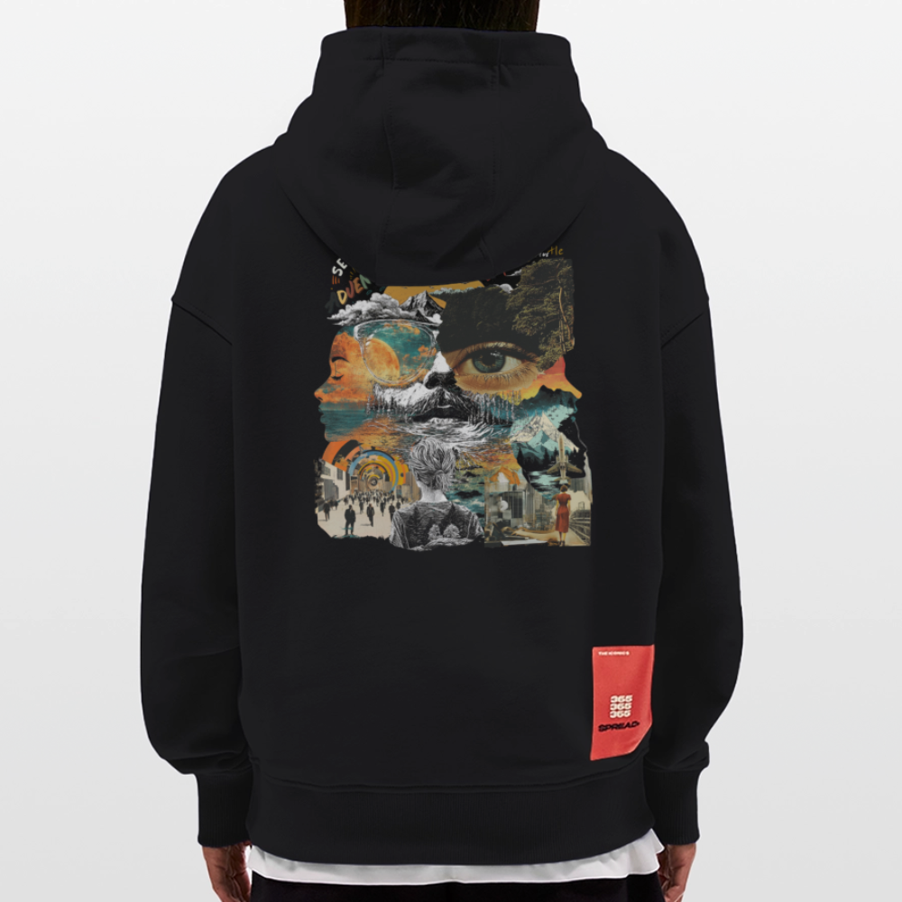Helian, Frau, 1st | Heavyweight Oversized Bio Hoodie, Unisex - SOLID BLACK