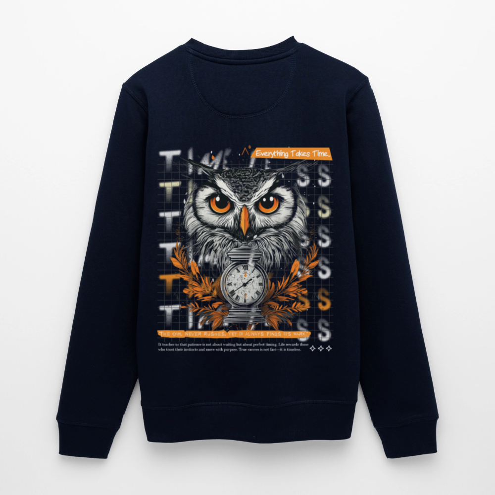 Marid, Eule, 1st | Roller, Unisex Bio-Sweatshirt - Navy