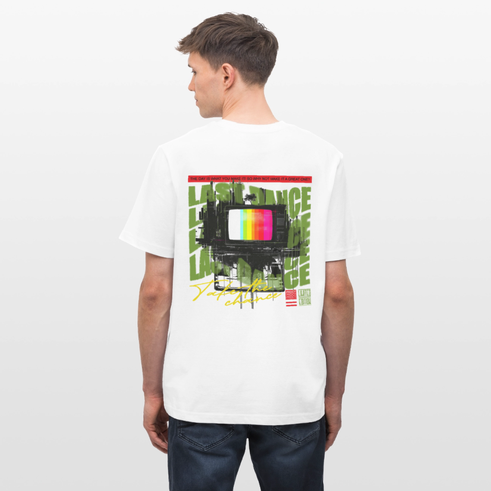 Oblivionis, Fernseher, 1st | Essential, Relaxed Fit Unisex Bio T-Shirt - Weiß