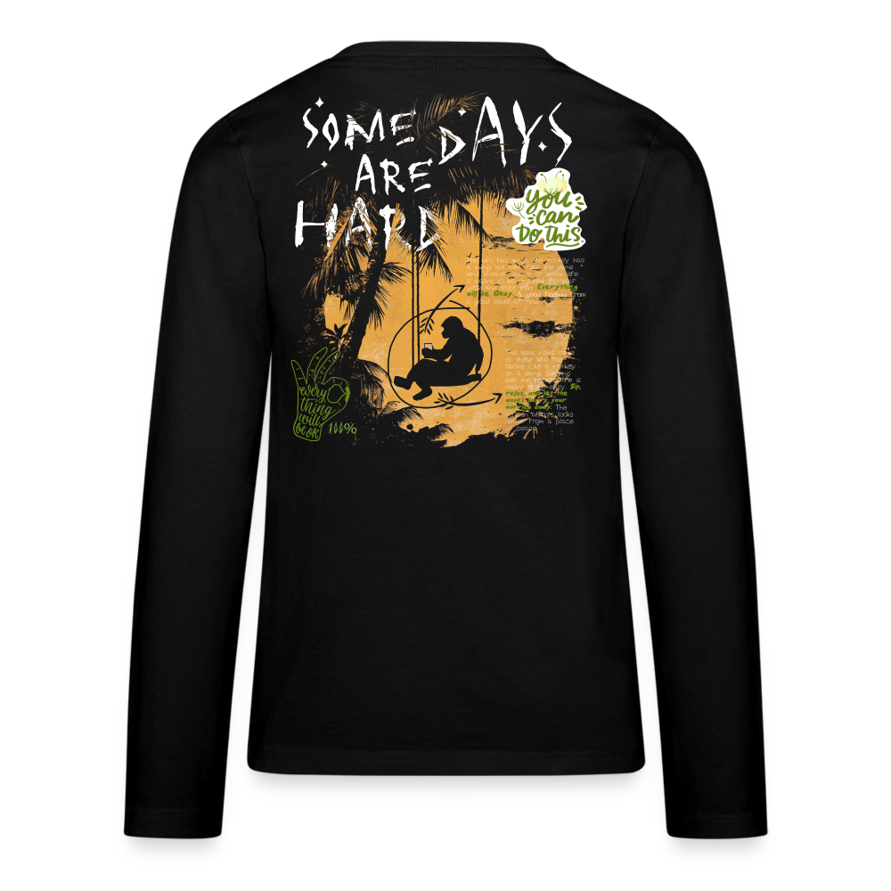 Amphionan, Palmen, 1st | Teenager Langarmshirt - Schwarz