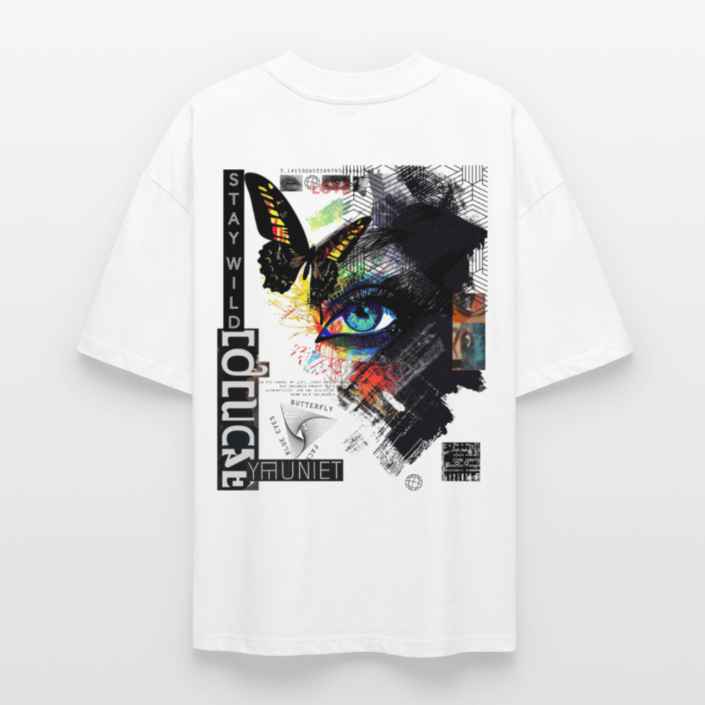 Eldorwyn, Auge, 1st | Blaster, Oversize Bio T-Shirt, Unisex - Weiß