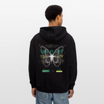 Hesinkar, Schmetterling, 1st | Freshhood, Oversized Unisex Hoodie - Schwarz