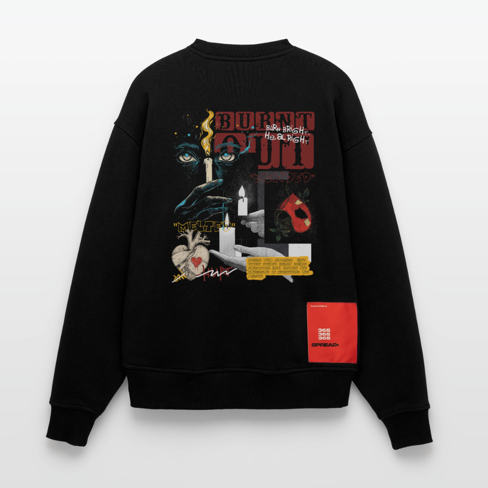 Athenia, Kerze, 1st | Heavyweight Oversized Bio Sweater, Unisex - SOLID BLACK