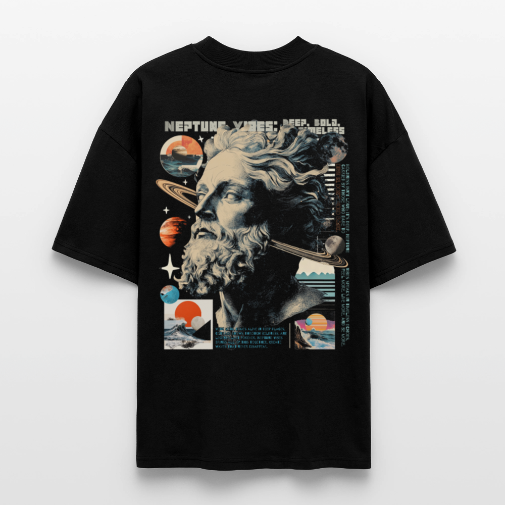 Phoebean, Neptun, 1st | Blaster, Oversize Bio T-Shirt, Unisex - Schwarz