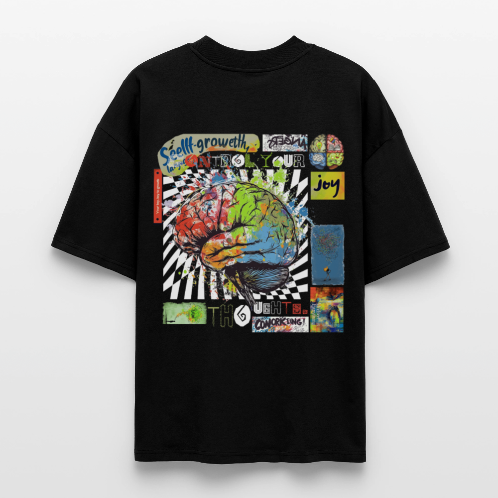 Apollon, Gehirn, 1st | Blaster, Oversize Bio T-Shirt, Unisex - Schwarz