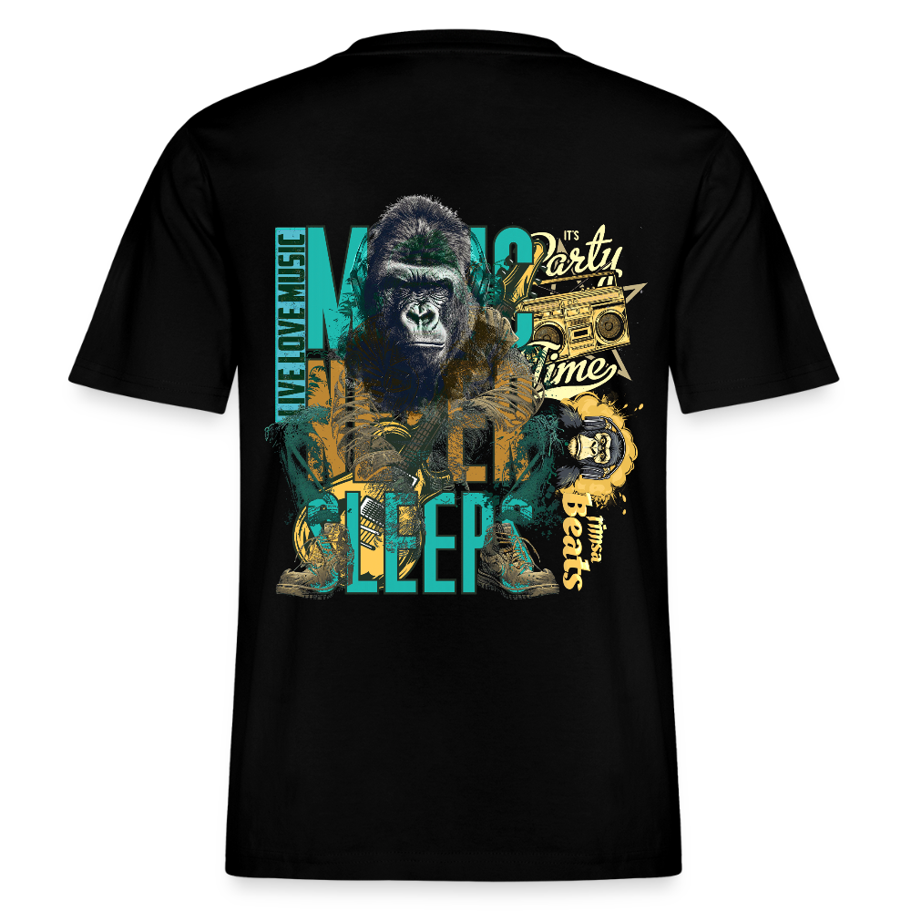 Herakles, Gorilla, 1st | Essential, Relaxed Fit Unisex Bio T-Shirt - Schwarz