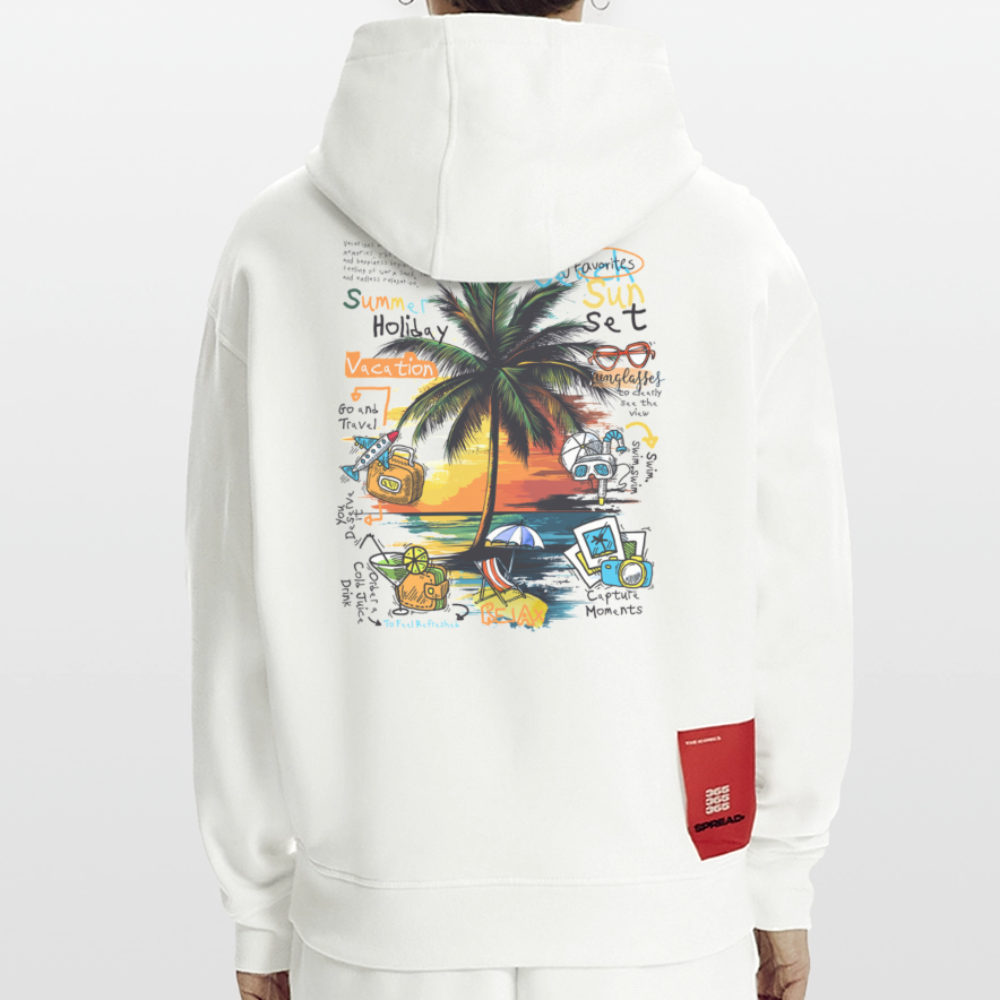 Magnarion, Palmen, 1st | Heavyweight Oversized Bio Hoodie, Unisex - OFF WHITE
