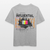 Flamethar, Fernseher, 1st | Essential, Relaxed Fit Unisex Bio T-Shirt - Grau meliert
