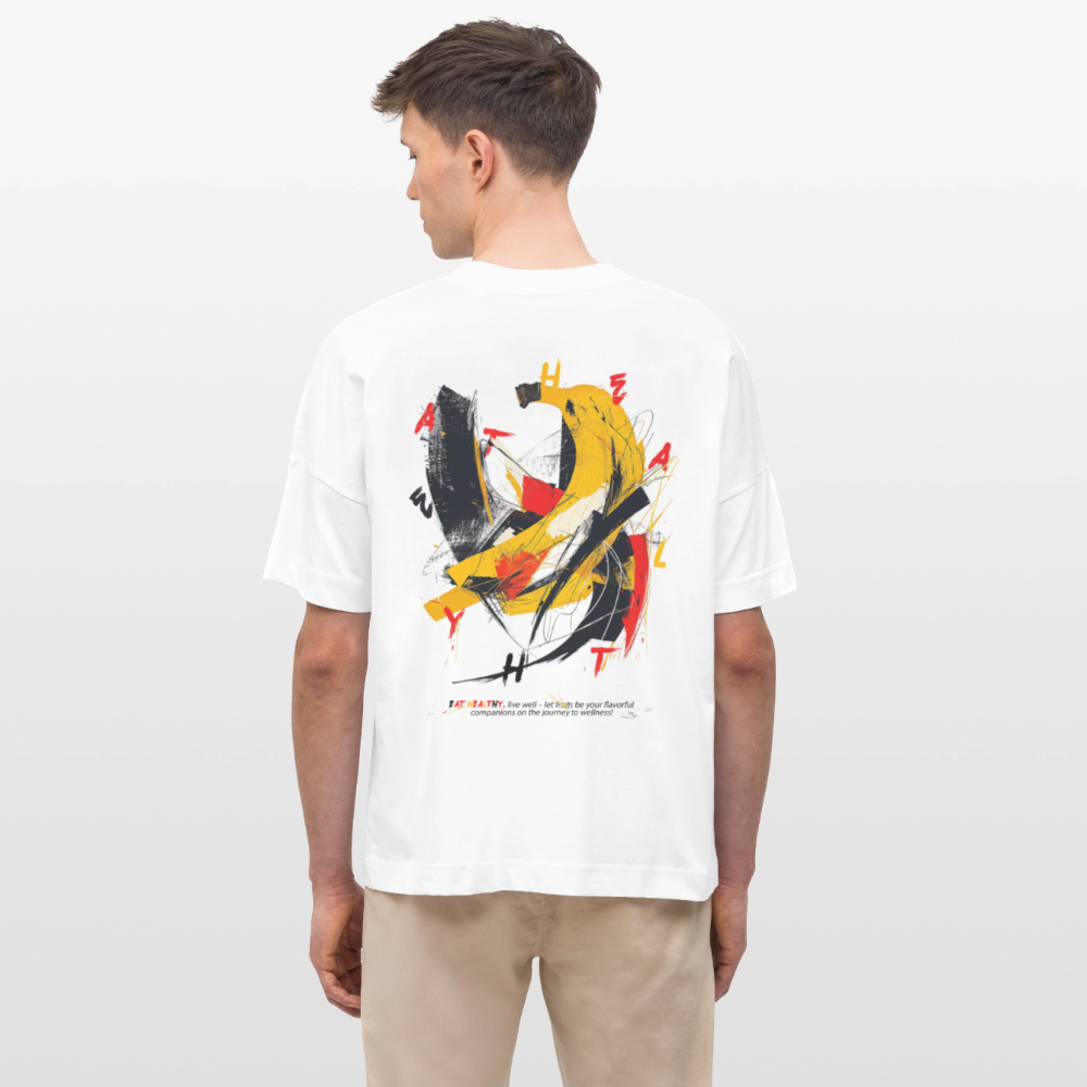 Quasaris, Banane, 1st | Blaster, Oversize Bio T-Shirt, Unisex - Weiß