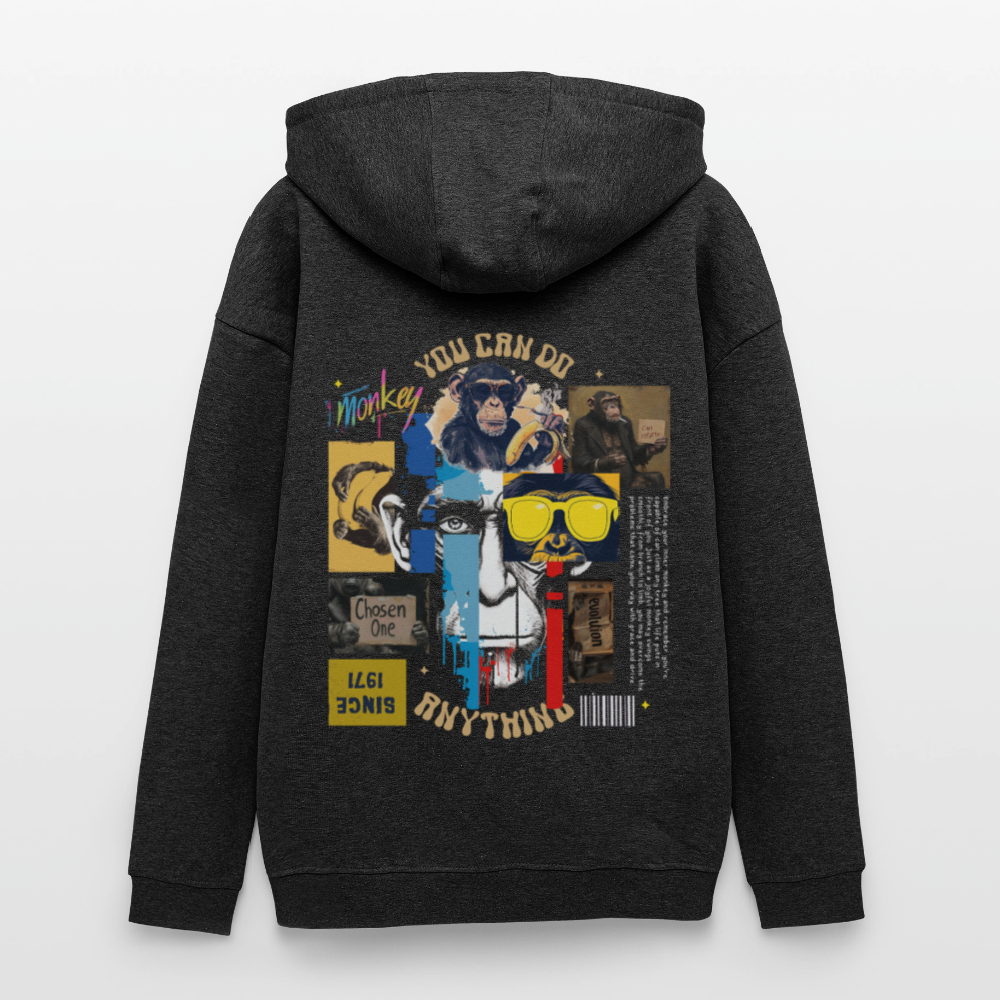 Xurjin, Affe, 1st | Freshhood, Oversized Unisex Hoodie - Anthrazit