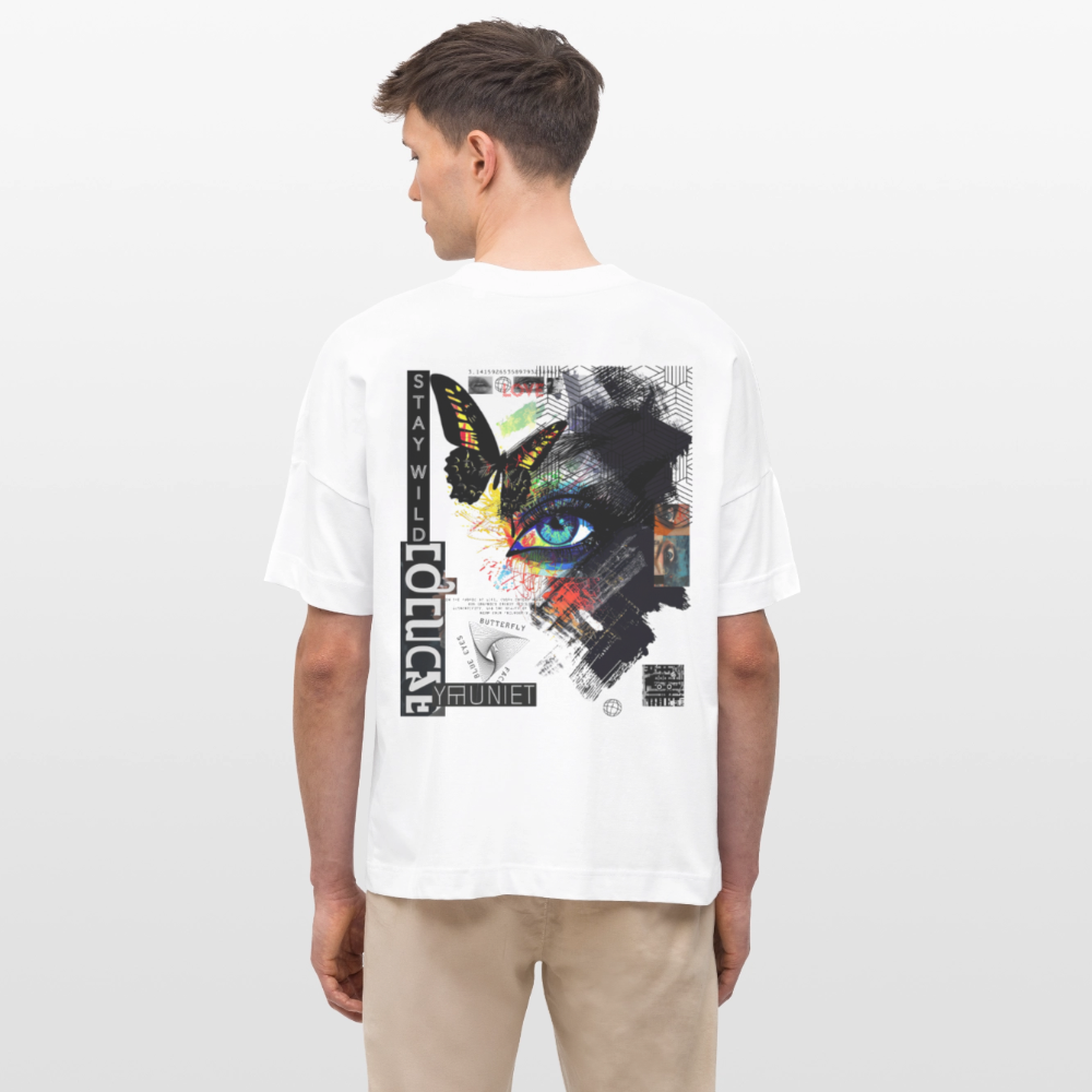 Eldorwyn, Auge, 1st | Blaster, Oversize Bio T-Shirt, Unisex - Weiß