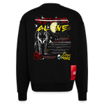 Diony, Wolf, 1st | Heavyweight Oversized Bio Sweater, Unisex - SOLID BLACK
