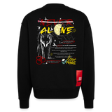 Diony, Wolf, 1st | Heavyweight Oversized Bio Sweater, Unisex - SOLID BLACK