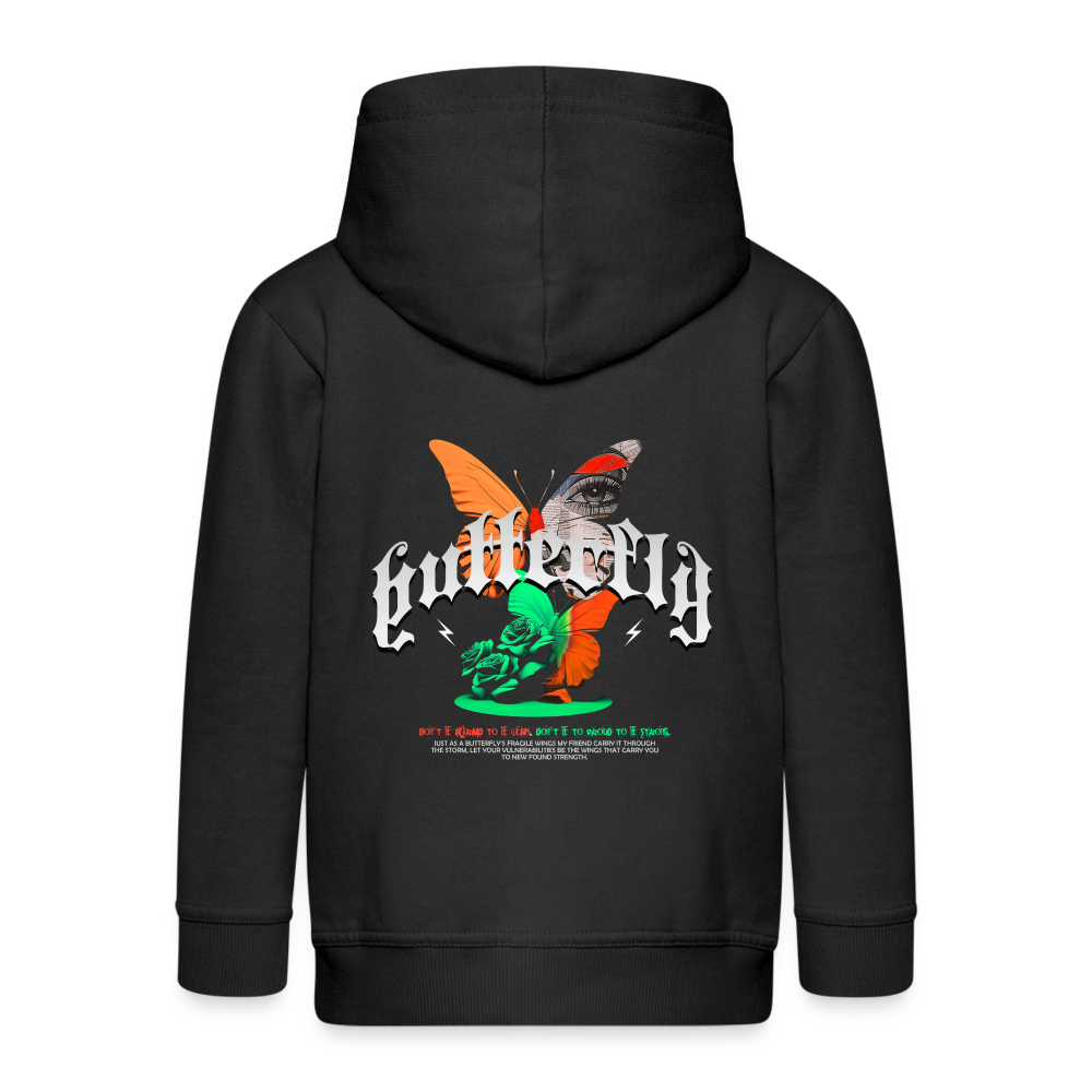 Noşîrêwan, Schmetterling, 1st | Kinder Zip Hoodie - Schwarz
