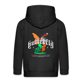 Noşîrêwan, Schmetterling, 1st | Kinder Zip Hoodie - Schwarz