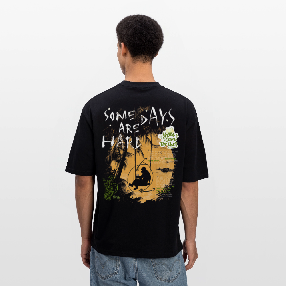 Amphionan, Palmen, 1st | Breezy, Oversized Unisex T-Shirt - Schwarz