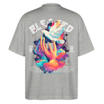 Posei, Taube, 1st | Blaster, Oversize Bio T-Shirt, Unisex - Grau meliert