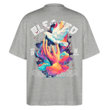 Posei, Taube, 1st | Blaster, Oversize Bio T-Shirt, Unisex - Grau meliert