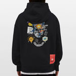 Rhean, Glühbirne, 1st | Heavyweight Oversized Bio Hoodie, Unisex - SOLID BLACK