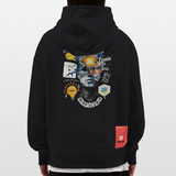 Rhean, Glühbirne, 1st | Heavyweight Oversized Bio Hoodie, Unisex - SOLID BLACK