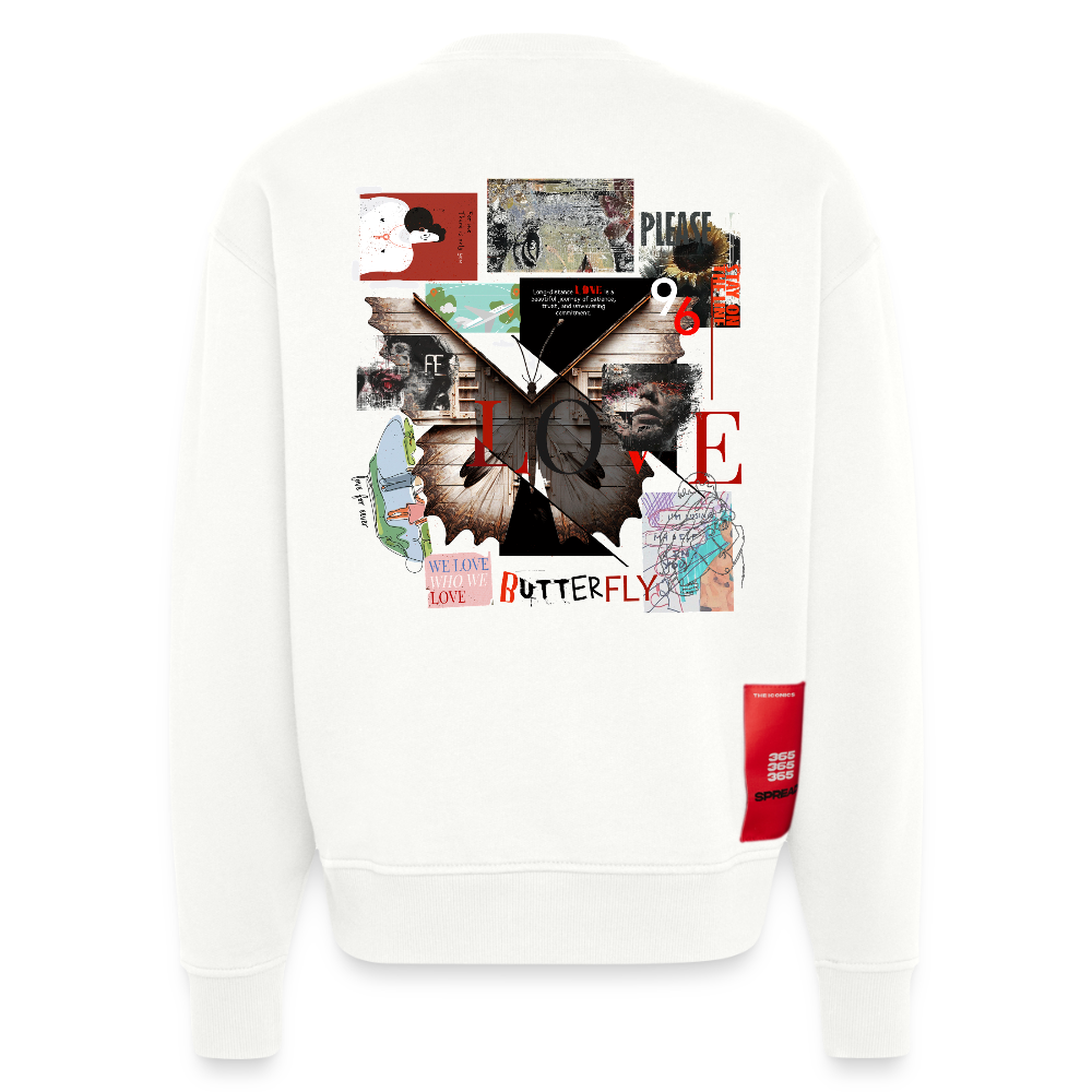 Zentharior, Schmetterling, 1st | Heavyweight Oversized Bio Sweater, Unisex - OFF WHITE